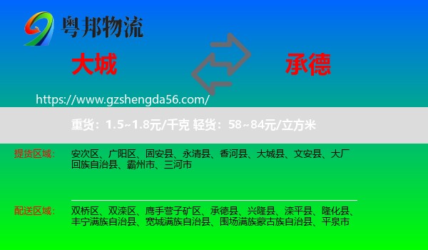 大城县到承德物流
