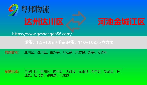 达川区到金城江区物流专线