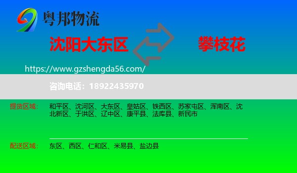 大东区到攀枝花物流专线