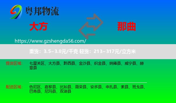 大方县到那曲物流专线