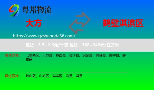大方县到淇滨区物流专线
