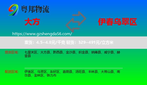 大方县到乌翠区物流专线