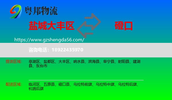 大丰区到磴口县物流专线