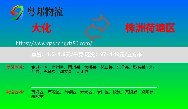大化县到荷塘区物流专线