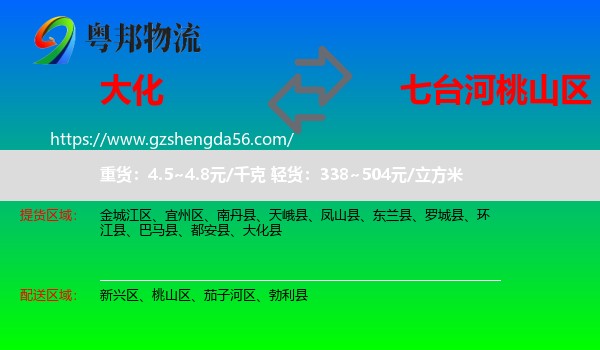 大化县到桃山区物流专线