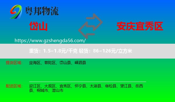 岱山县到宜秀区物流专线