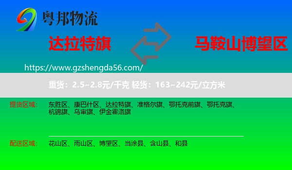 达拉特旗到博望区物流专线