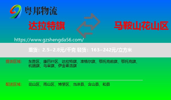 达拉特旗到花山区物流专线