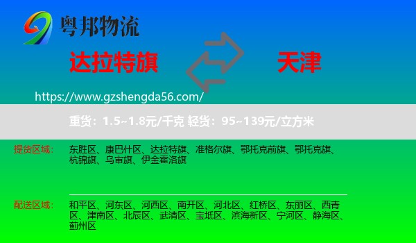 达拉特旗到天津专线