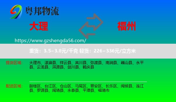 大理到福州专线