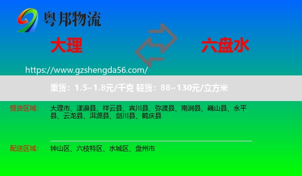 大理到六盘水物流专线