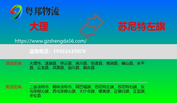 大理到苏尼特左旗物流专线