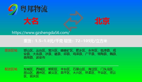 大名县到北京专线