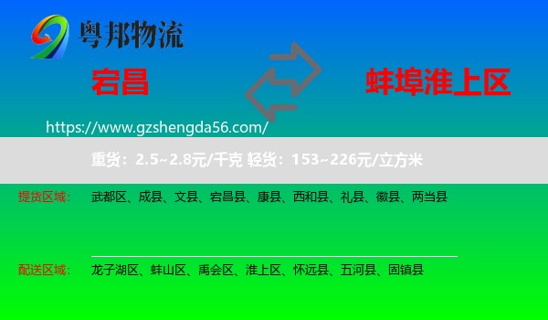 宕昌县到淮上区物流专线