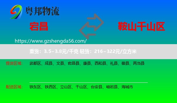 宕昌县到千山区物流专线
