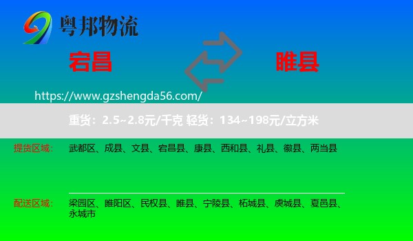 宕昌县到睢县物流专线