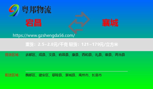 宕昌县到襄城县物流专线