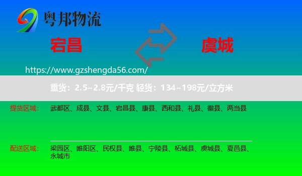 宕昌县到虞城县物流专线