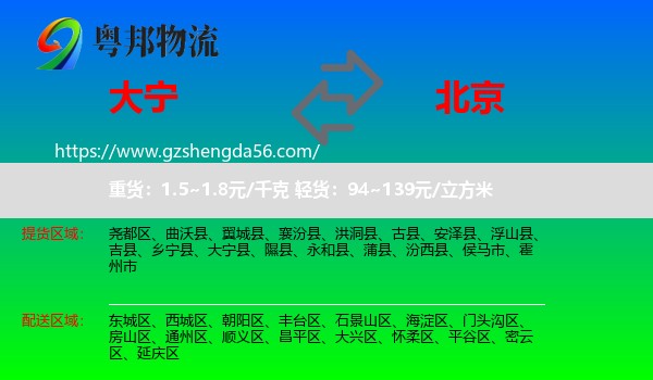 大宁县到北京专线