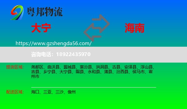大宁县到海南物流
