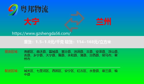 大宁县到兰州专线