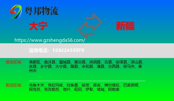 大宁县到新疆物流