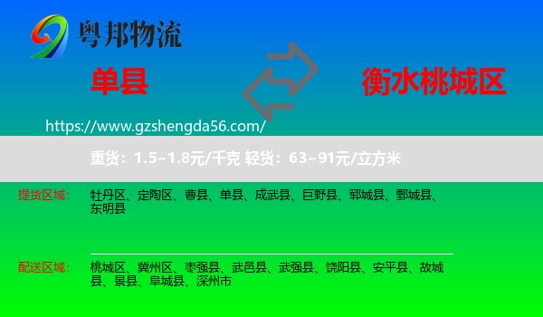 单县到桃城区物流专线