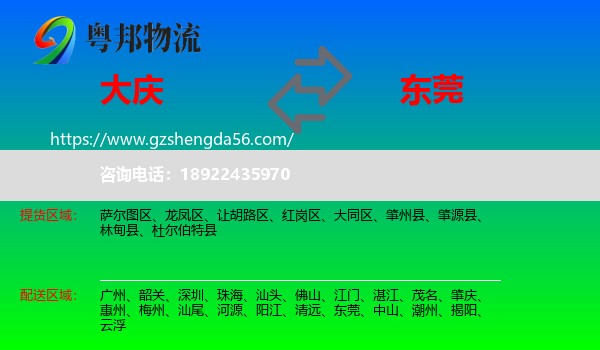 大庆到东莞物流