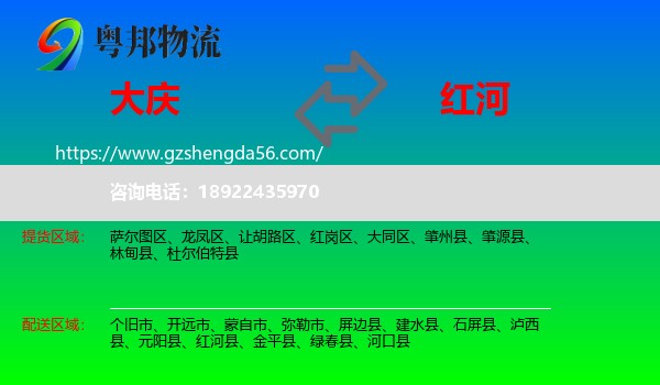 大庆到红河物流