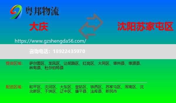 大庆到苏家屯区物流专线