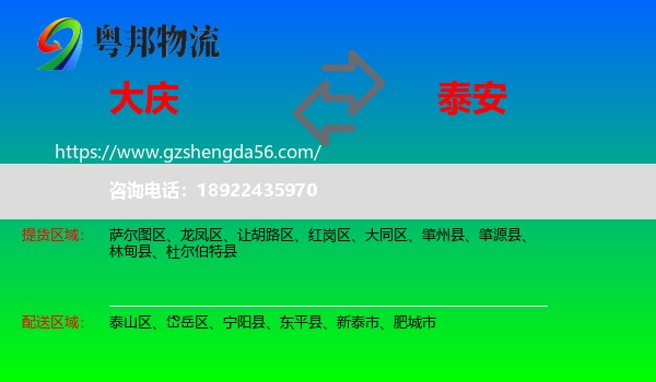大庆到泰安物流