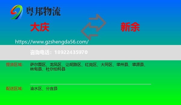 大庆到新余物流
