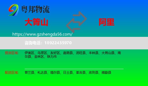 大箐山县到阿里物流