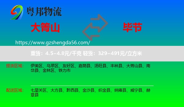 大箐山县到毕节物流