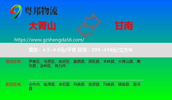 大箐山县到甘南物流