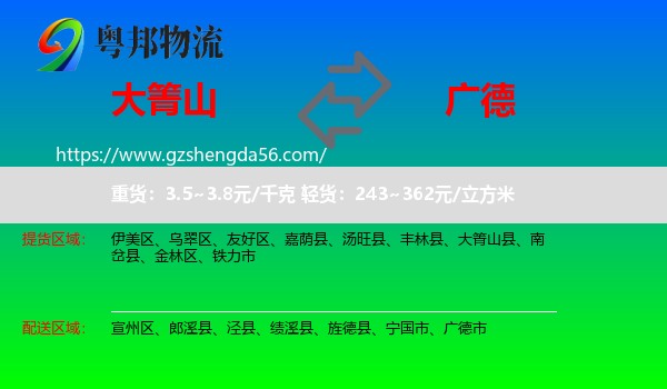 大箐山县到广德市物流专线