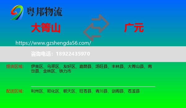 大箐山县到广元物流