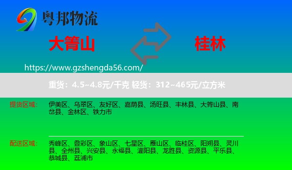大箐山县到桂林物流