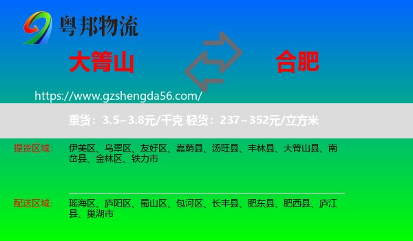 大箐山县到合肥专线
