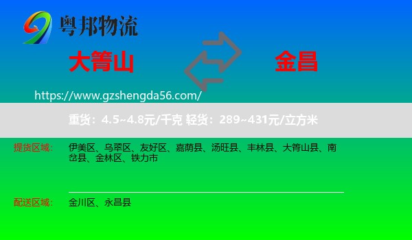大箐山县到金昌物流