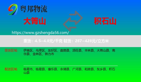 大箐山县到积石山县物流专线