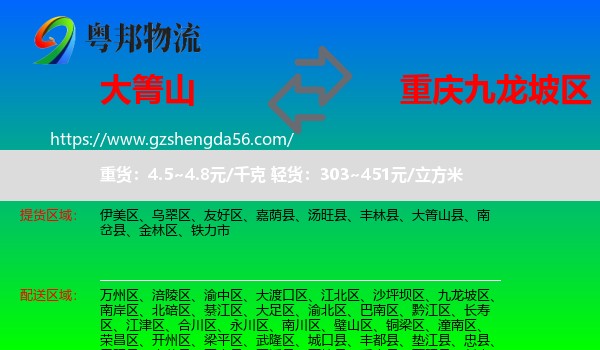 大箐山县到九龙坡区物流