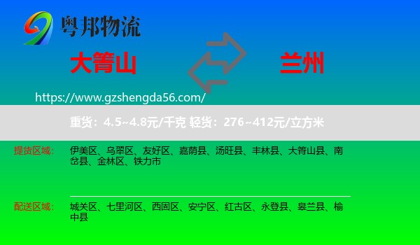 大箐山县到兰州专线