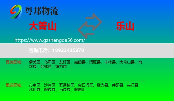 大箐山县到乐山物流