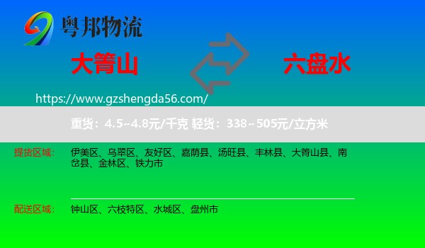 大箐山县到六盘水物流