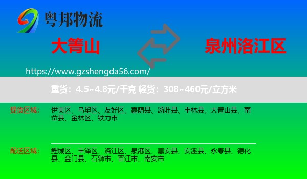大箐山县到洛江区物流专线