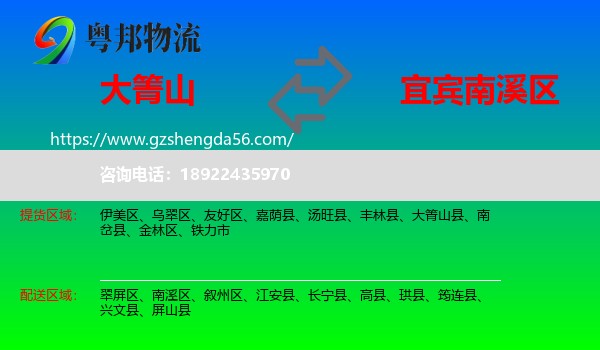 大箐山县到南溪区物流专线