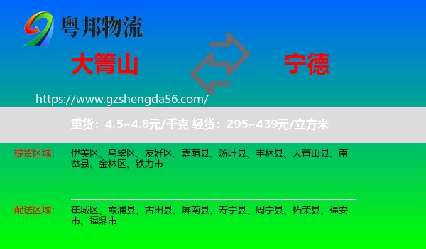 大箐山县到宁德物流