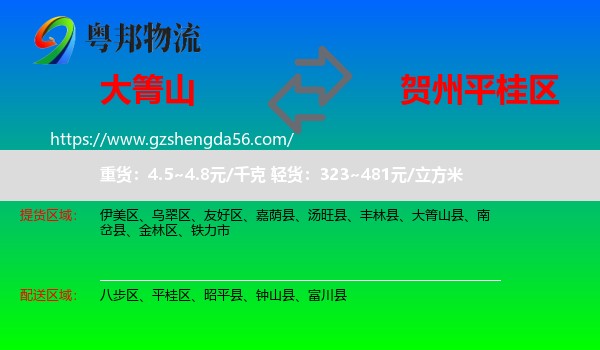 大箐山县到平桂区物流专线