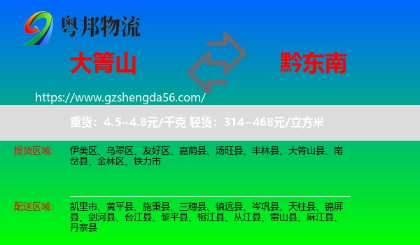 大箐山县到黔东南物流
